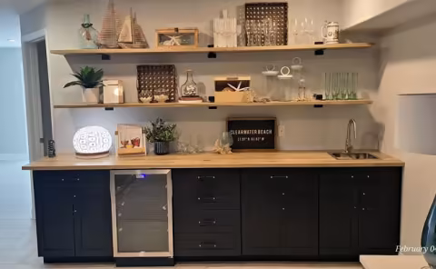 Custom Wood Work - Cabinets, Bar, Table