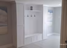 entryway mudroom bench with storage and shelf