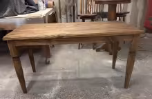 beveled leg table